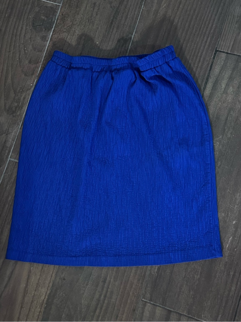 Vintage Worthington Cobalt Blue Elastic-Waist Mini Skirt